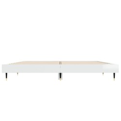Cadre de lit sans matelas blanc brillant 135x190 cm 
