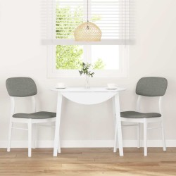 Chaises à manger coussins 2 pcs blanc bois massif caoutchouc 