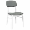Chaises à manger coussins 2 pcs blanc bois massif caoutchouc 
