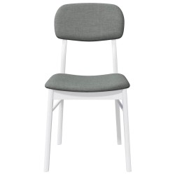 Chaises à manger coussins 2 pcs blanc bois massif caoutchouc 