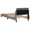 Cadre de lit avec tête de lit sans matelas taupe 90x200cm tissu 