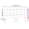 Tête de lit à LED Marron foncé 200x5x118/128 cm Tissu 