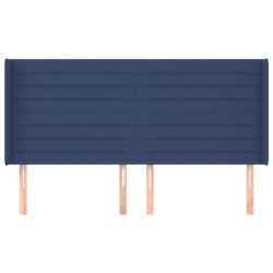 Tête de lit avec oreilles Bleu 183x16x118/128 cm Tissu 