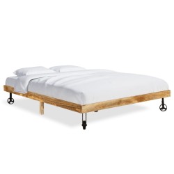 Cadre de lit sans matelas bois de manguier massif 200x200 cm 