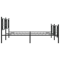 Cadre de lit métal sans matelas avec pied de lit noir 200x200cm 