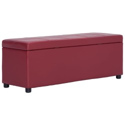 Banc avec compartiment de rangement 116 cm Bordeaux Similicuir 