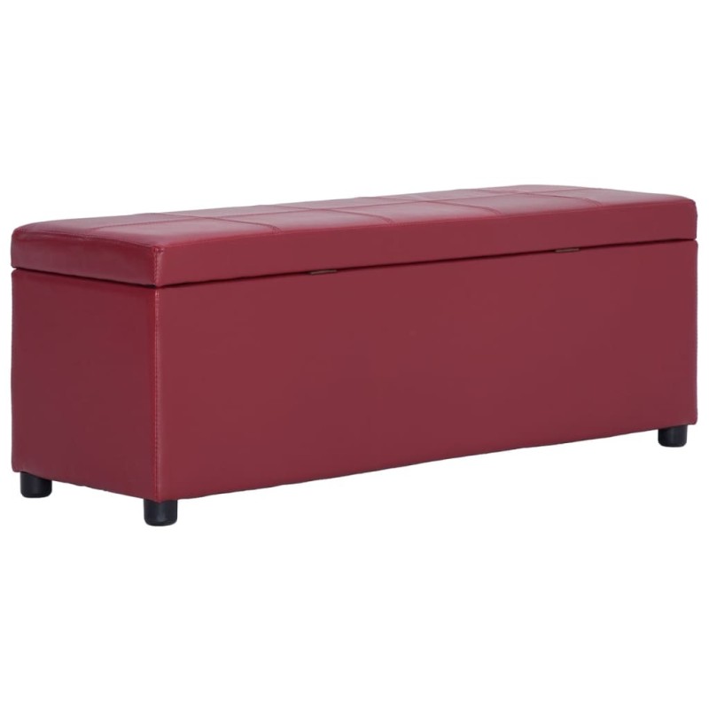 Banc avec compartiment de rangement 116 cm Bordeaux Similicuir Banc avec compartiment de rangement 116 cm Bordeaux Similicuir