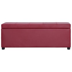 Banc avec compartiment de rangement 116 cm Bordeaux Similicuir 