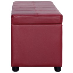 Banc avec compartiment de rangement 116 cm Bordeaux Similicuir 