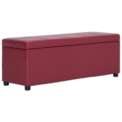 Banc avec compartiment de rangement 116 cm Bordeaux Similicuir 