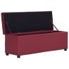 Banc avec compartiment de rangement 116 cm Bordeaux Similicuir 