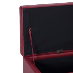 Banc avec compartiment de rangement 116 cm Bordeaux Similicuir 