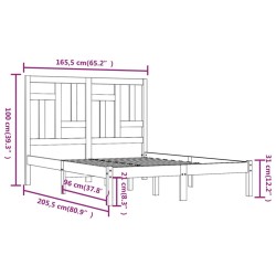 Cadre de lit sans matelas 160x200 cm bois massif de pin 