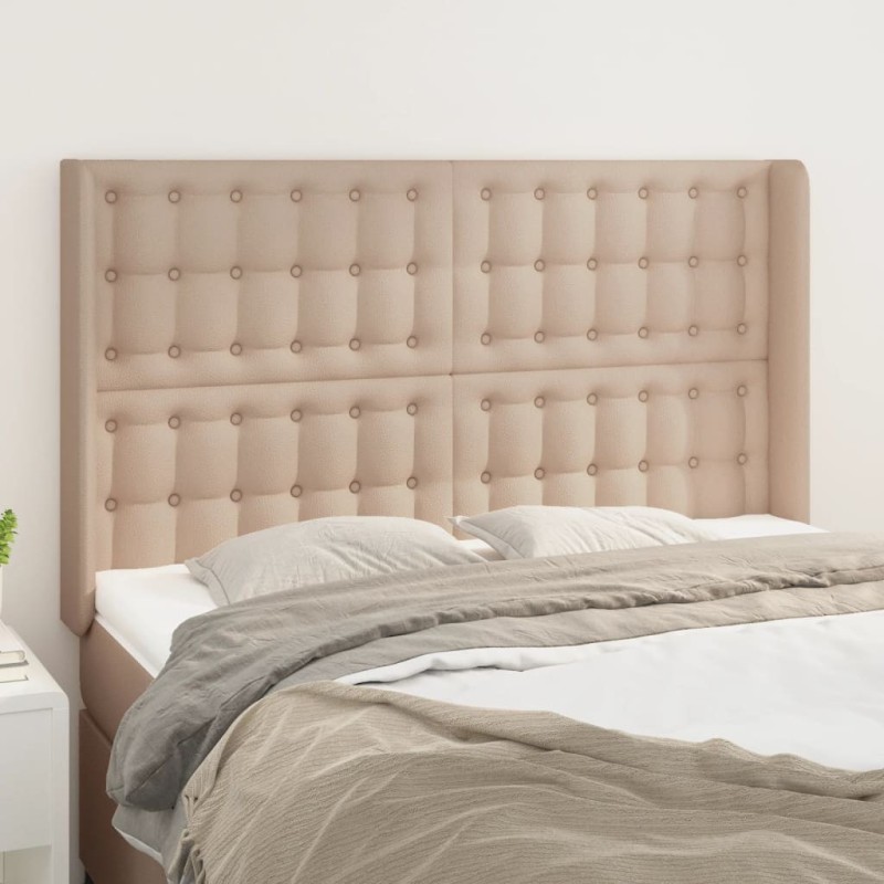 Tête de lit avec oreilles Cappuccino 147x16x118/128 cm 