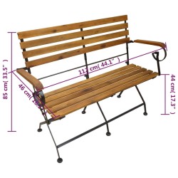Banc pliable de jardin 112 cm Bois d'acacia solide 