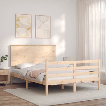 Cadre de lit sans matelas 140x200 cm bois massif 