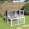 Clapier gris 102x90x84,5 cm bois de pin massif 