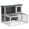 Clapier gris 102x90x84,5 cm bois de pin massif 
