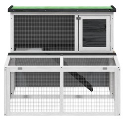 Clapier gris 102x90x84,5 cm bois de pin massif 