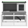 Clapier gris 102x90x84,5 cm bois de pin massif 