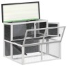 Clapier gris 102x90x84,5 cm bois de pin massif 