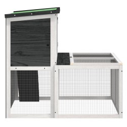 Clapier gris 102x90x84,5 cm bois de pin massif 
