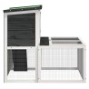 Clapier gris 102x90x84,5 cm bois de pin massif 
