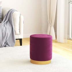 Tabouret de rangement rond Violet Velours 