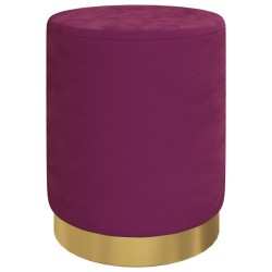Tabouret de rangement rond Violet Velours 