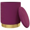 Tabouret de rangement rond Violet Velours 