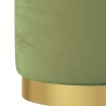 Tabouret de rangement rond Vert moutarde Velours 