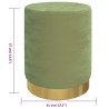 Tabouret de rangement rond Vert moutarde Velours 
