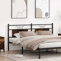 Tête de lit chêne fumé 180 cm bois d'ingénierie et acier 