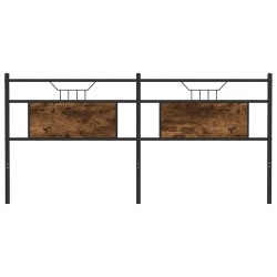 Tête de lit chêne fumé 180 cm bois d'ingénierie et acier 