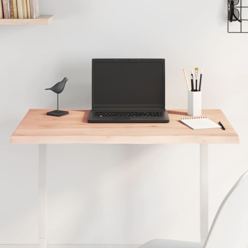 Dessus de table bois chêne massif non traité bordure assortie 