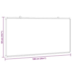Tableau blanc magnétique 100x50x1,7 cm aluminium 