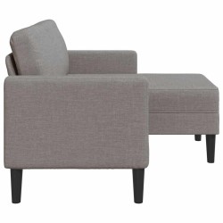 Canapé 2 places avec méridienne en L taupe 125 cm tissu 