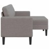 Canapé 2 places avec méridienne en L taupe 125 cm tissu 