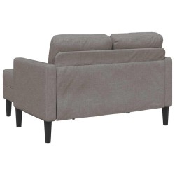 Canapé 2 places avec méridienne en L taupe 125 cm tissu 