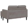 Canapé 2 places avec méridienne en L taupe 125 cm tissu 