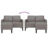 Canapé 2 places avec méridienne en L taupe 125 cm tissu 