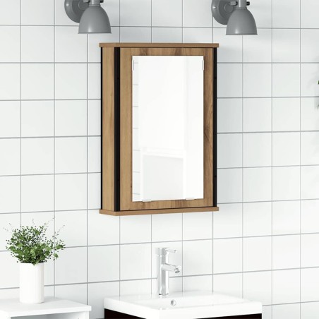 Armoire à miroir de salle de bain chêne artisanal 42x12x60 cm 