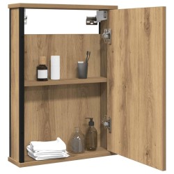 Armoire à miroir de salle de bain chêne artisanal 42x12x60 cm 