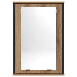 Armoire à miroir de salle de bain chêne artisanal 42x12x60 cm 