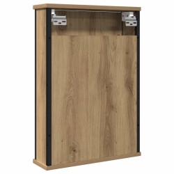 Armoire à miroir de salle de bain chêne artisanal 42x12x60 cm 
