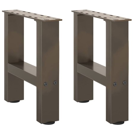 Pieds de table basse en acier naturel 2 pièces 30 x (30-31) cm 