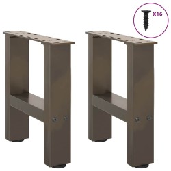 Pieds de table basse en acier naturel 2 pièces 30 x (30-31) cm 
