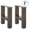 Pieds de table basse en acier naturel 2 pièces 30 x (30-31) cm 