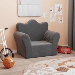 Canapé pour enfants anthracite peluche douce 