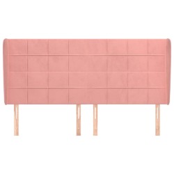 Tête de lit avec oreilles Rose 183x23x118/128 cm Velours 